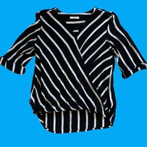 Maurice’s Black and White Striped Top